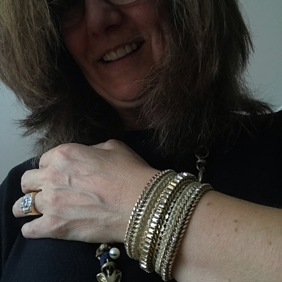 Stella and Dot cuff bracelet two-tone - Picture 3 of 7